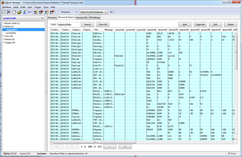 Space Radiation 7 database